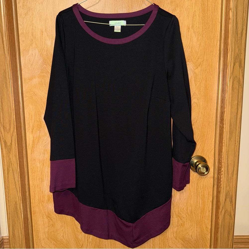 CJ Banks Black and Purple Women's Top